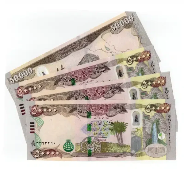 IRAQ lot of 200000 IQD 50000 Iraqi Dinar x4 banknotes