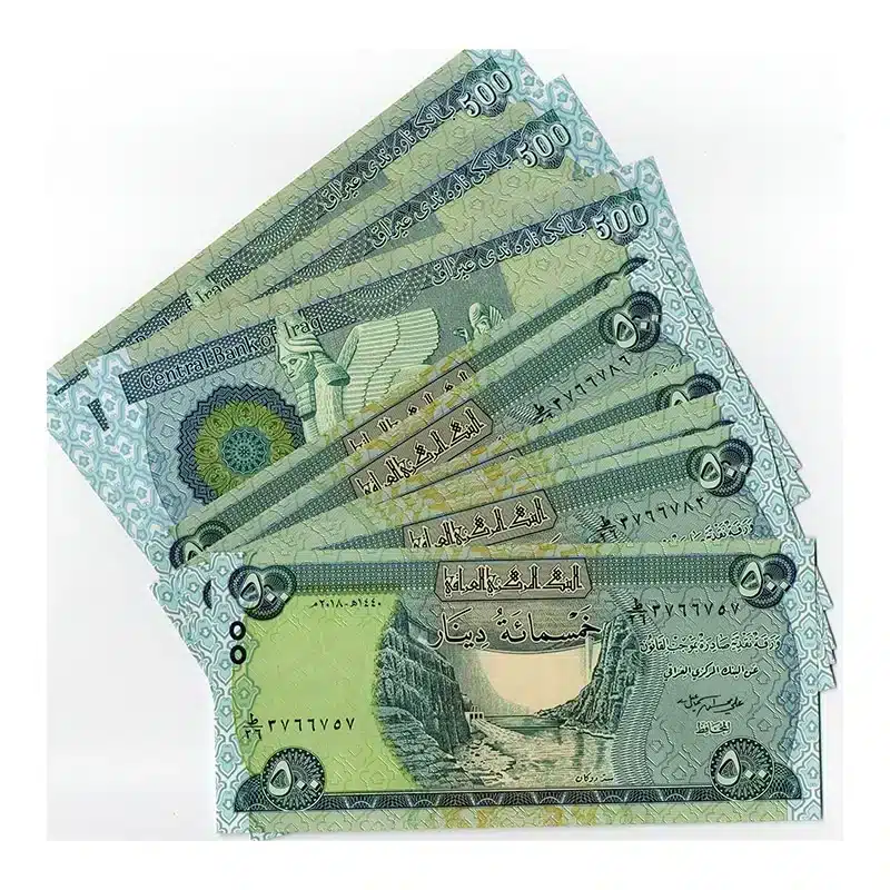 Iraq 500 Dinar banknote obverse and reverse of the year 2018