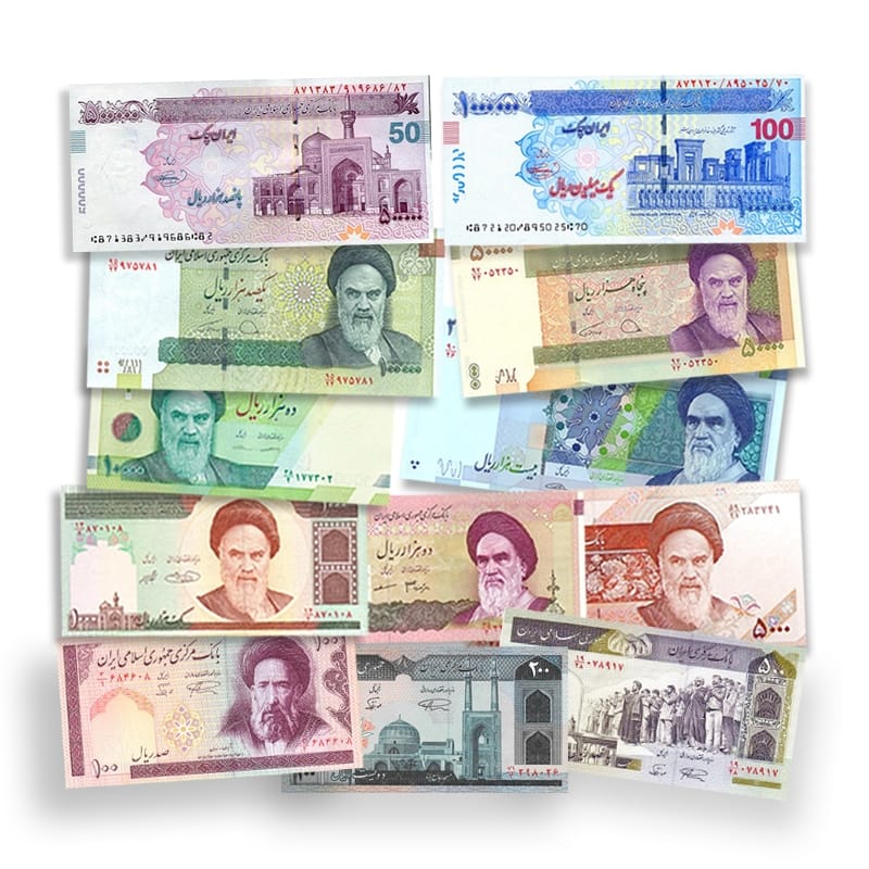 Iranian Rials UNC Banknotes full set