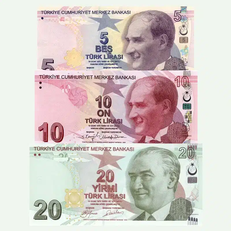 Turkey Lira UNC Currency Set - Years 2024