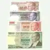 Uncirculated Turkey Lira Banknotes Set (1970) featuring Atatürk – 5,000 to 50,000 Lira in pristine condition