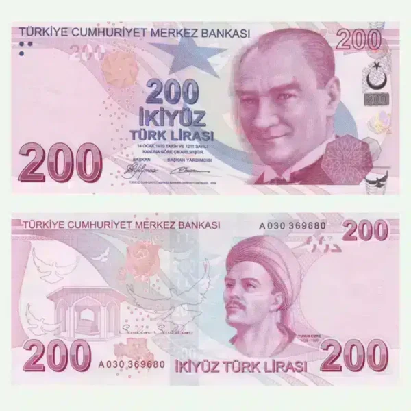 Turkey Banknotes Turkey 200 Lira UNC Banknotes - Year 2024