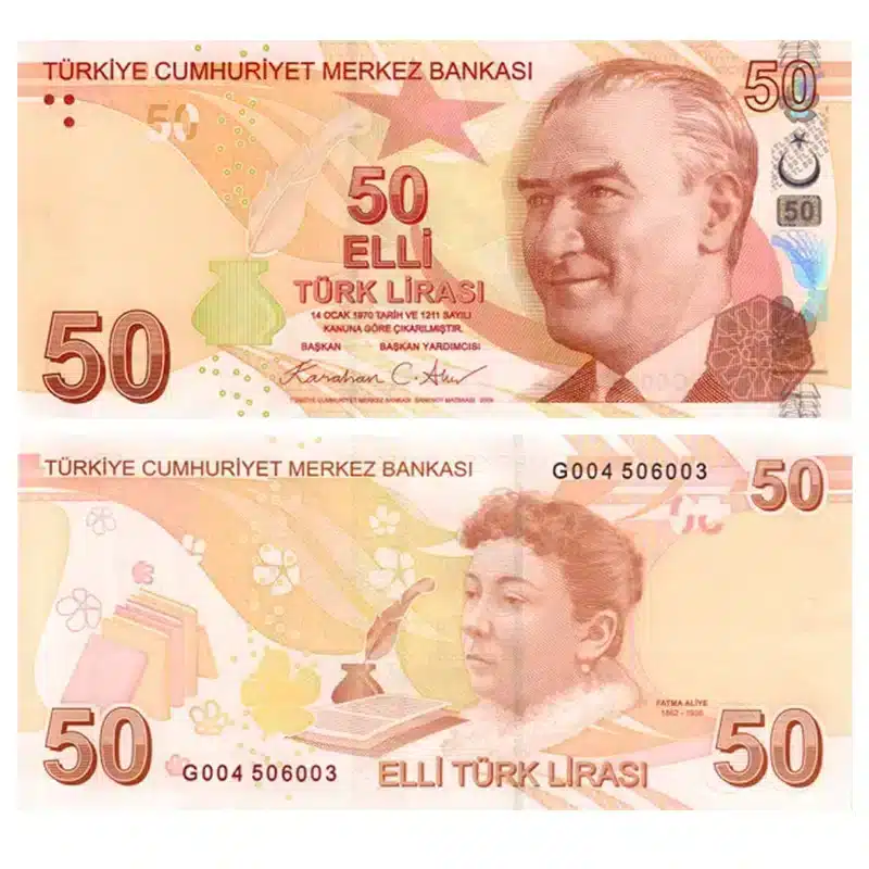 Turkey Banknotes Turkey 50 Lira UNC Banknotes - Year 2024