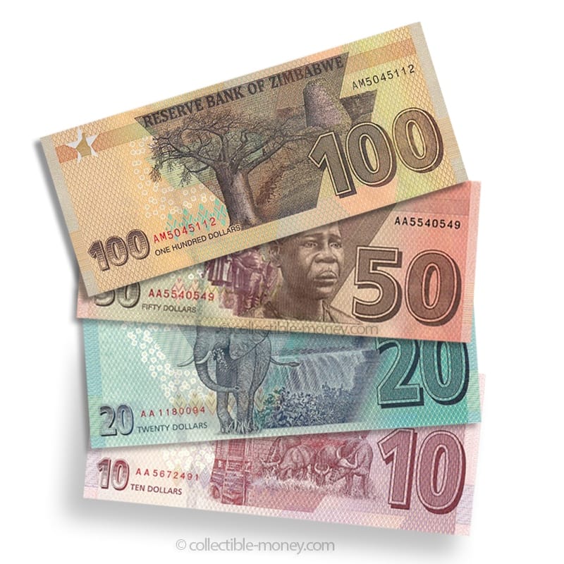 Zimbabwe Banknote Set 2019-2023 | 4 UNC Notes
