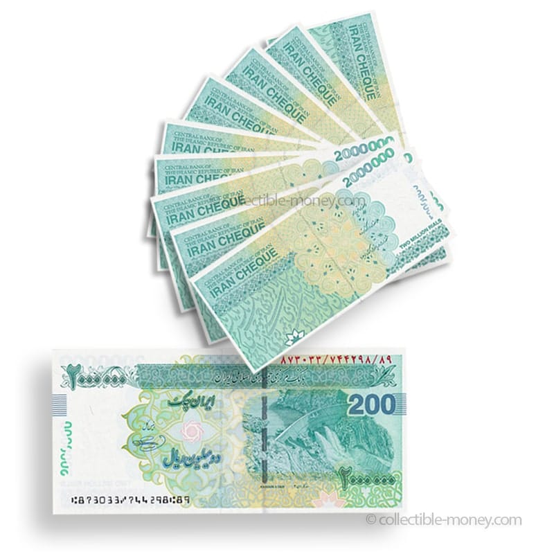 Iran 2 Million Rials x10 UNC Banknotes
