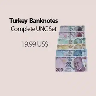 Turkey Current Complete UNC banknotes Set